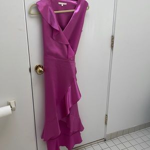 Maje pink satin tie dress size 2
